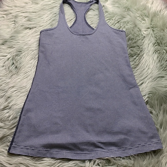 lululemon athletica Tops - Lululemon Blue and White Navy CRB Tank